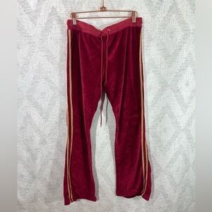 Y2K Hale Bob red velour sweat pants size M